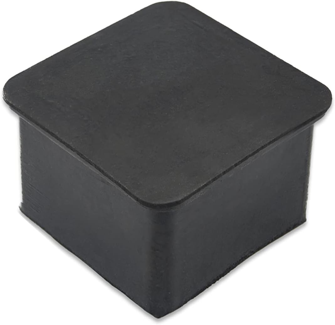 Flyshop Non-Slip Thick Rubber Leg Tips Floor Protectors Square Chair Leg Caps, 20pcs, Black, 40 mm x 40 mm, 1-9/16" x 1-9/16"