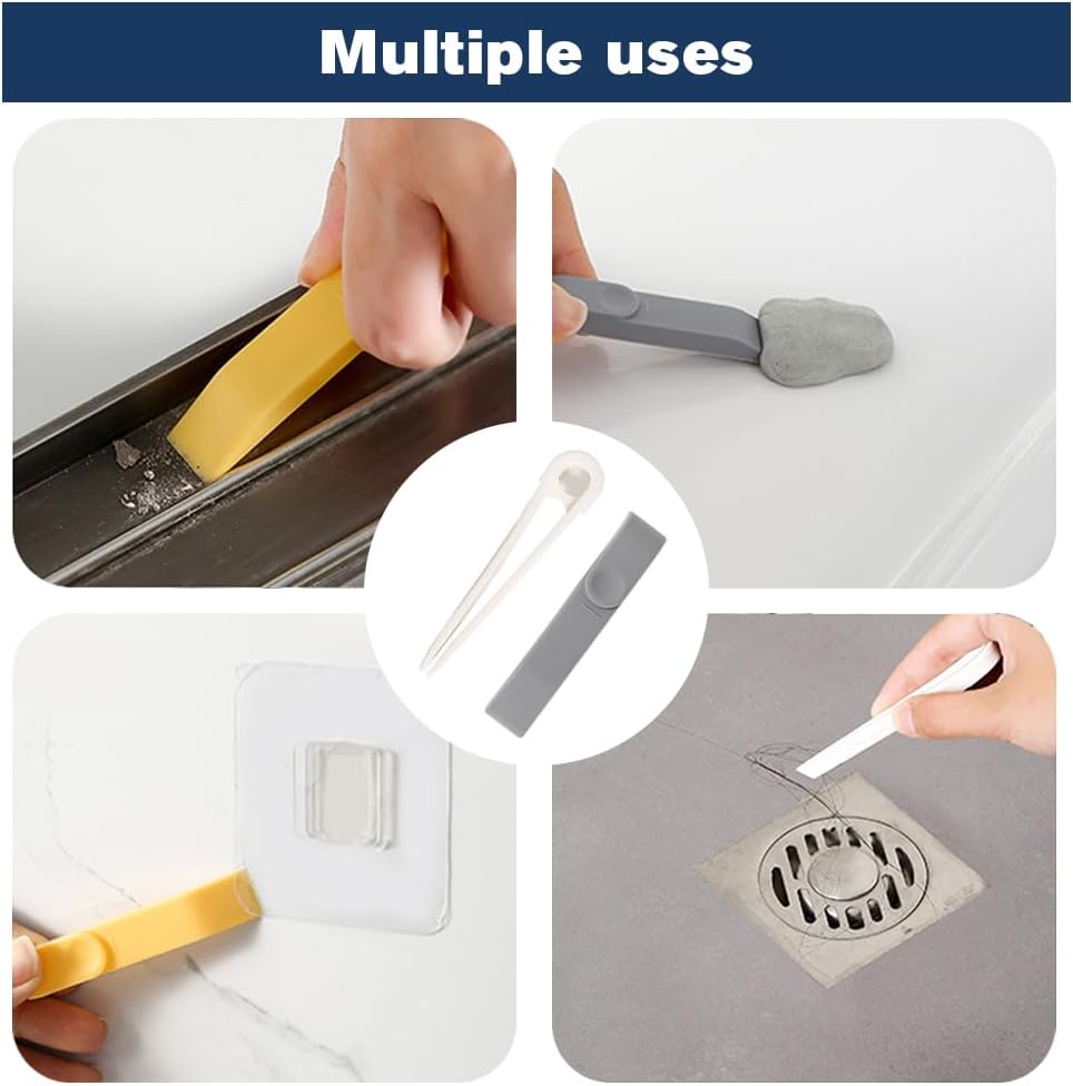 3-in-1 Window Cleaning Brush, 2025 New Magic Window Groove Cleaning Brush Set - Hand-Held Track Cleaner Tool for Sliding Doors, Window Sills, Tile Grout, Shutters, Deep Scrub Brush for Home (Grey)