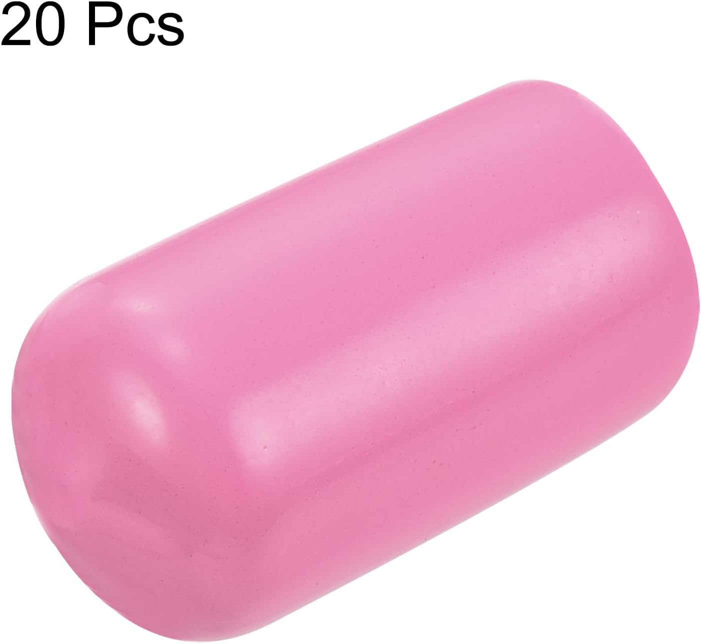 uxcell 20pcs Rubber End Caps 11mm ID Vinyl PVC Round Tube Bolt Cap Cover Screw Thread Protectors Pink