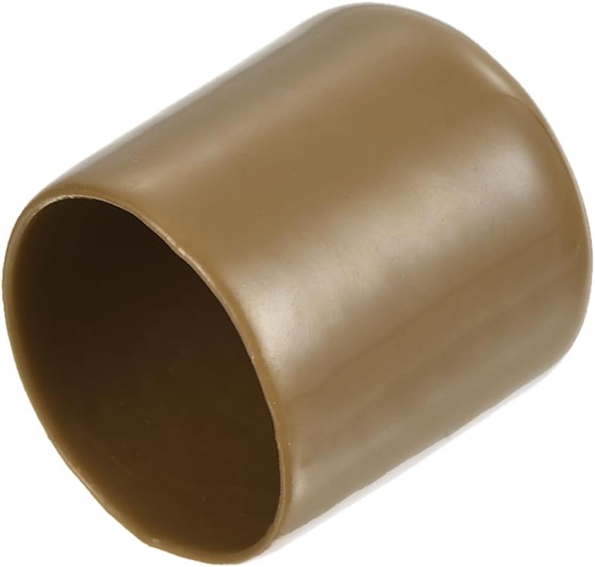 uxcell 20pcs Rubber End Caps 23mm(15/16") ID Vinyl PVC Round Tube Bolt Cap Cover Screw Thread Protectors Light Brown