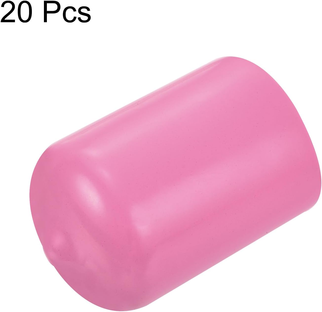 uxcell 20pcs Rubber End Caps 19mm(3/4 inch) ID Vinyl PVC Round Tube Bolt Cap Cover Screw Thread Protectors Pink