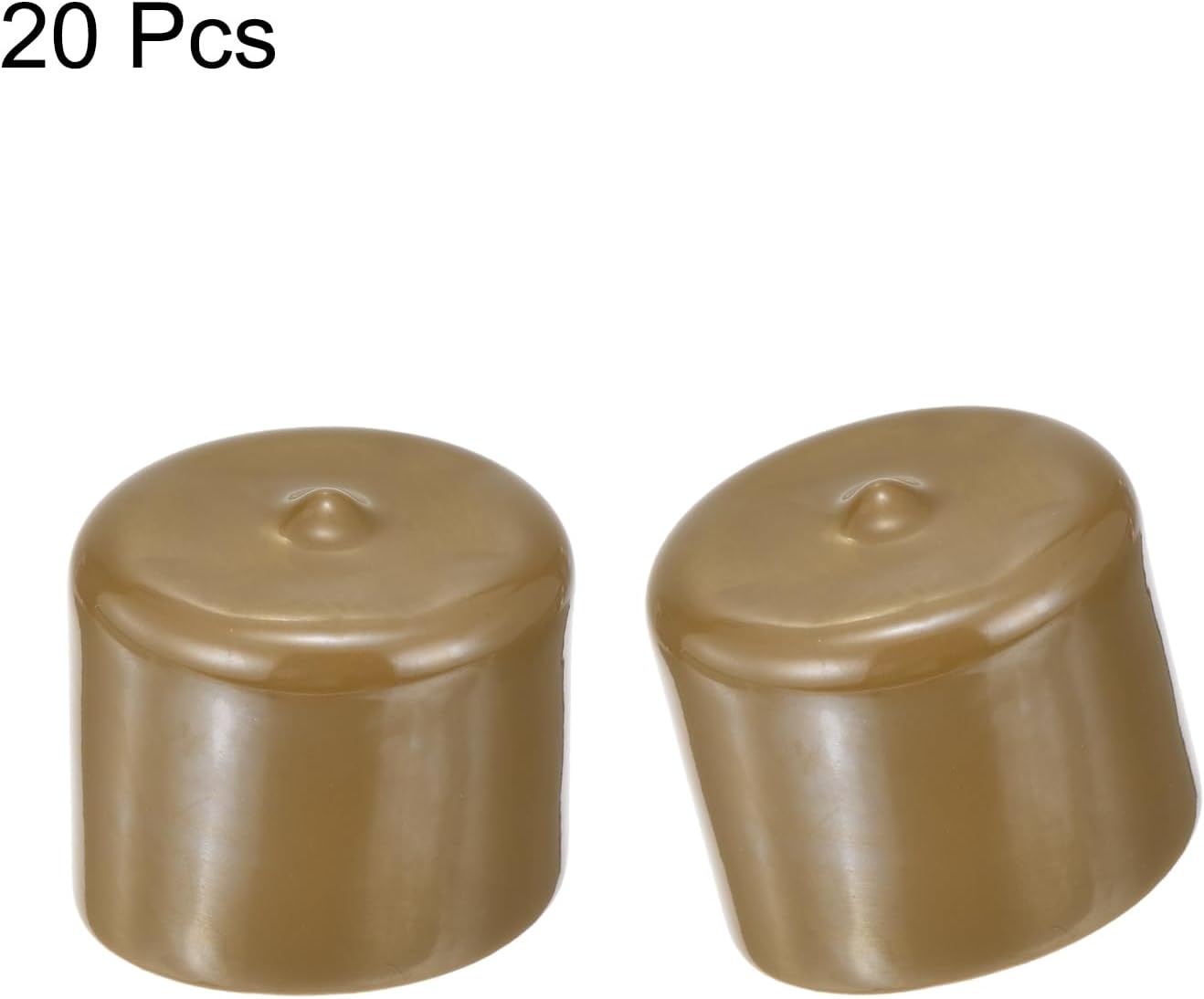 uxcell 20pcs Rubber End Caps 37mm ID Vinyl PVC Round Tube Bolt Cap Cover Screw Thread Protectors Light Brown