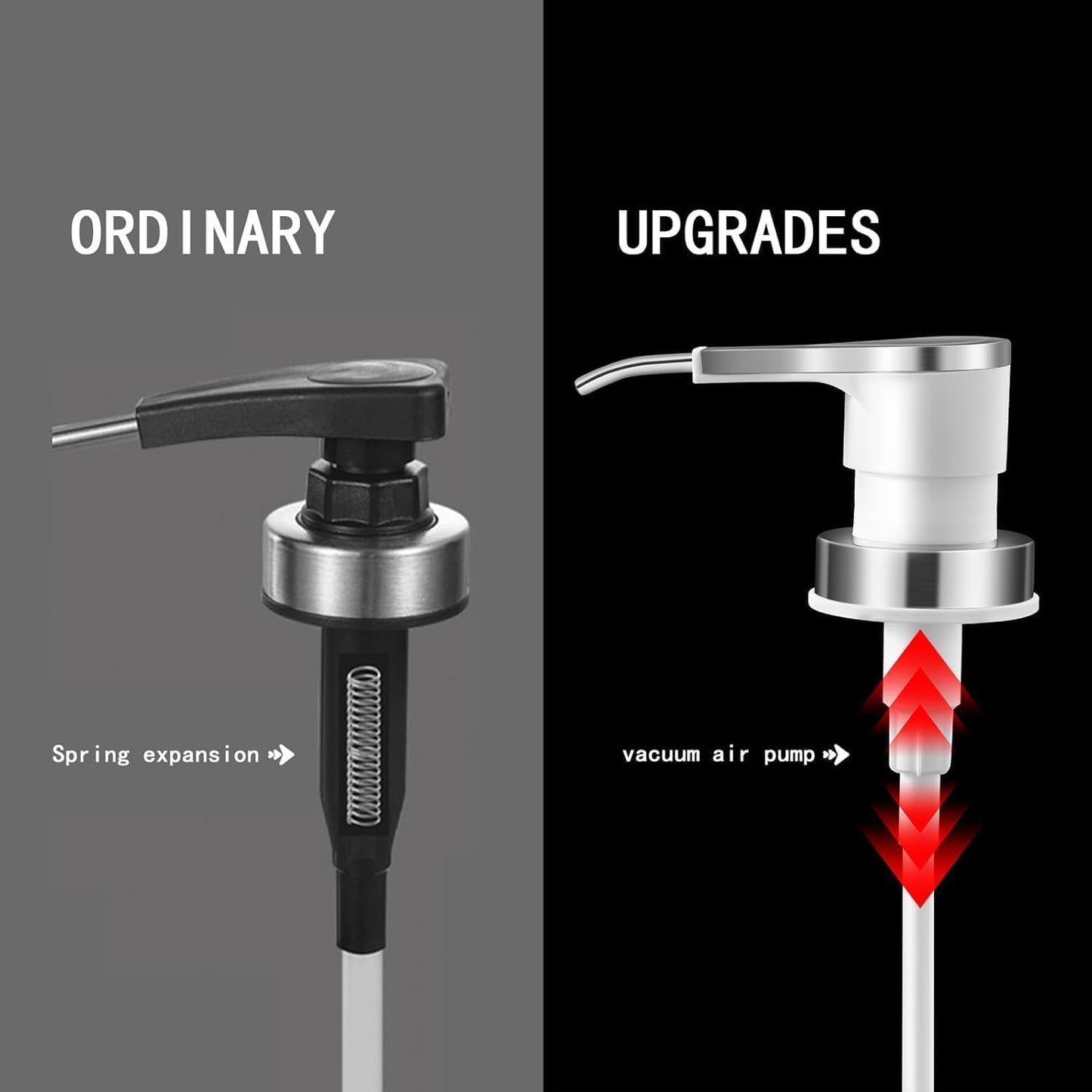 Sauce Pump Dispensers, 17oz Glass & Stainless Steel, 8ml Capacity, Perfect for Kitchen, BBQ, Baking, Salad, Restaurant, Cafe, Hotel, Party, Buffet, Infusing Herbs