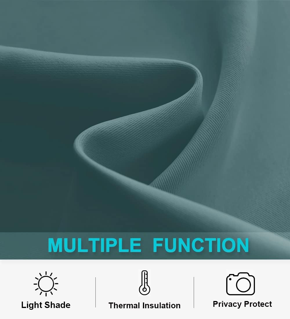 RYB HOME Blackout Curtains for Small Windows, Privacy Thermal Insulating Mini Curtains & Drapes for Bedroom Bathroom Kitchen Door Window RV Camper, W 42 x L 36 inch, Teal Blue, 2 Panels