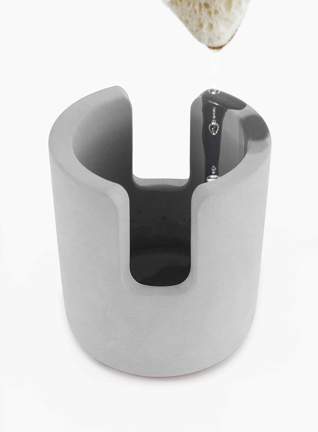 Diatomite Stone Sponge Holder, Quick Dry Dish Sponge Stand for Countertop, Fast Dry Diatomaceous Earth Sponge Holder for Kitchen Sponge, Gray