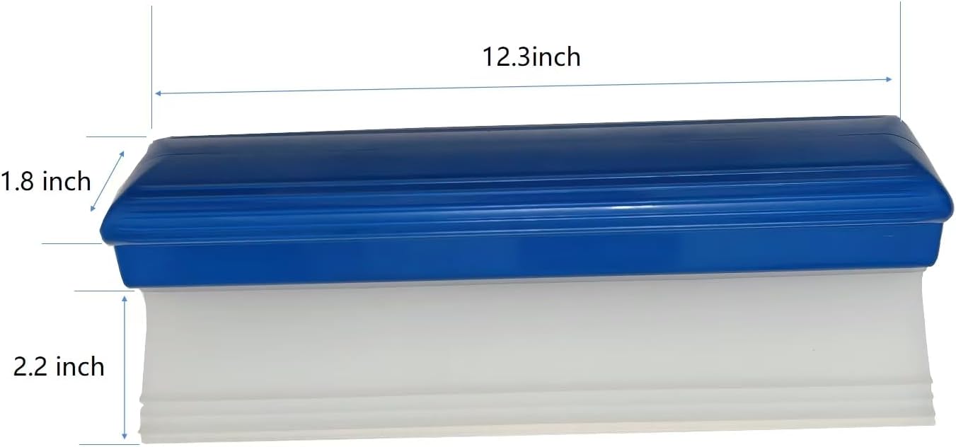2pack 12inch Car Drying Squeegee Water Blade Universal Quick Drying Squeegee Wiper Flexible T-Bar Water Blade Silicone Squeegee for Car,Glass,Windshield,Bathroom Blue Handle