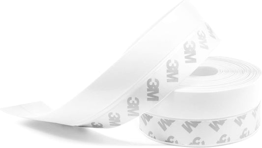 TAROSE Weather Stripping, Silicone Door Seal Strip Door, Window, Transparent 16 Feet Long, White (Width 25mm)