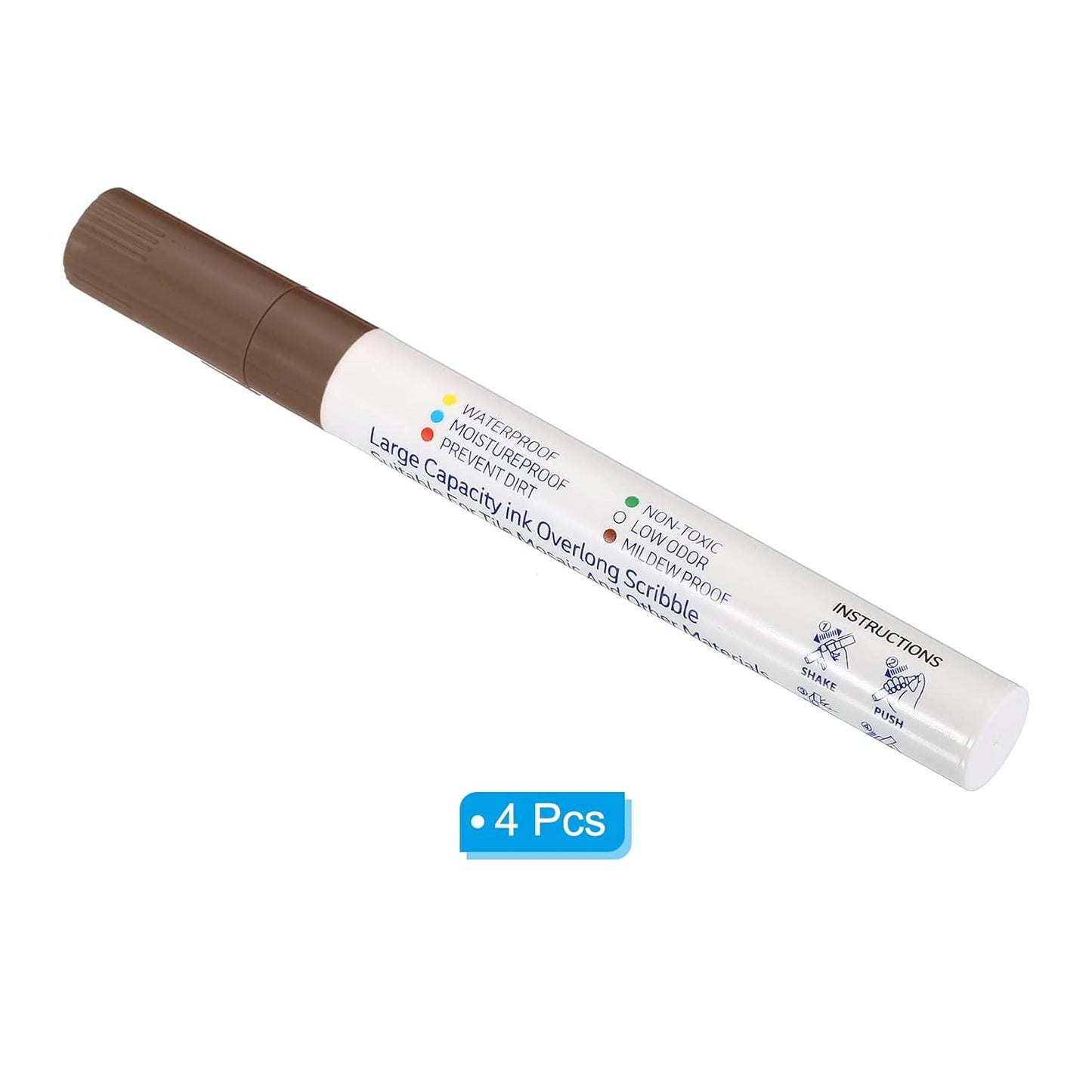 PATIKIL Grout Pen, 4 Pack Dark Brown Tile Marker Waterproof Grout Sealer Pen Tile Repair Pens Paint Pens for Wall Floor Bathroom Kitchen Refresh