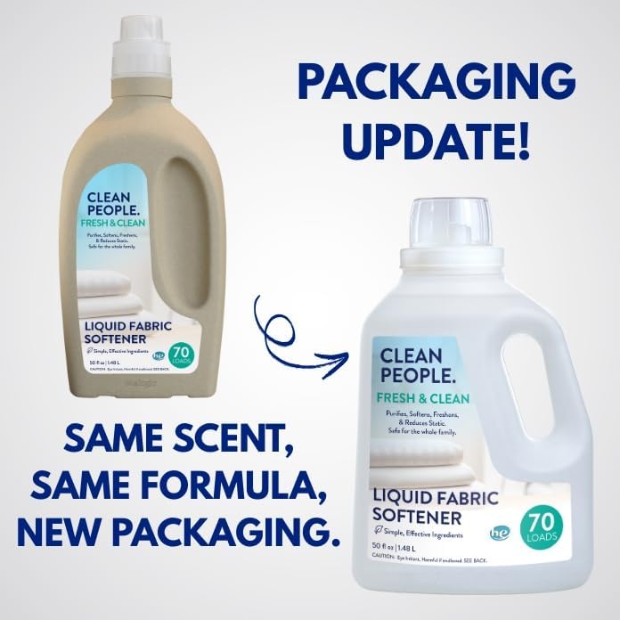 The Clean People Liquid Fabric Softener - Softens & Removes Static Cling - Vegan (50 Fl Oz, Spring)