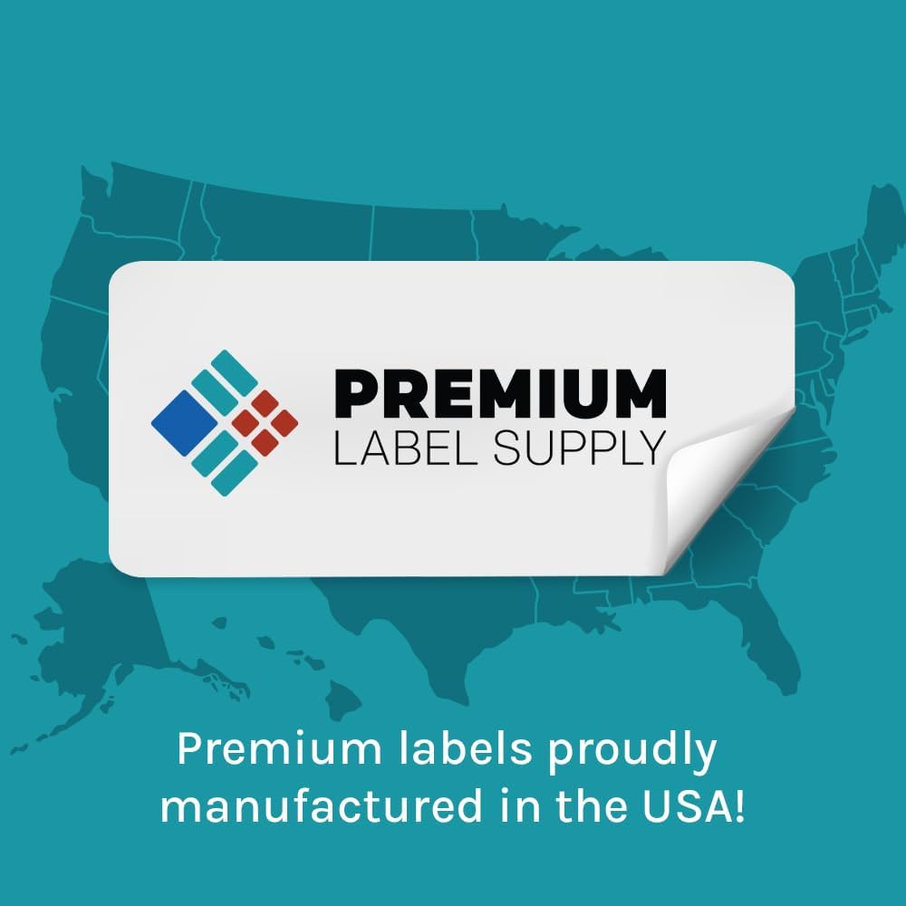 Premium Label Supply Bright Neon Color Fluorescent Sticker Labels - 1.5" x 1.5" Square Labels - (Fluorescent Pink, 2,400 Labels)