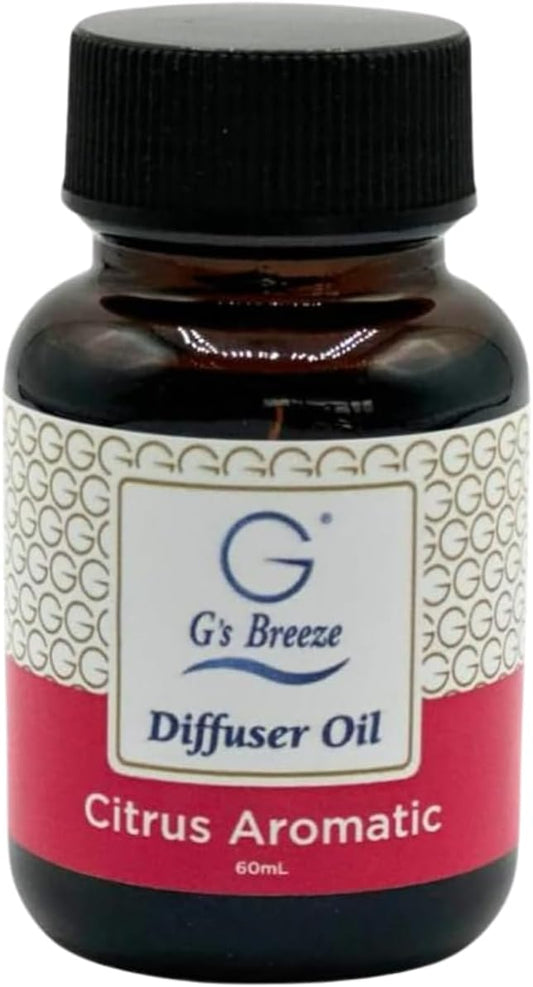 G's Breeze Citrus Aromatic Diffuser Oil Refill - Energize and Cheerful Essence - Fruity Scent of Sun-Kissed Citrus Fruits for Vibrant Atmosphere – Ideal for Home & Office – Long-Lasting Aroma - 60 ML