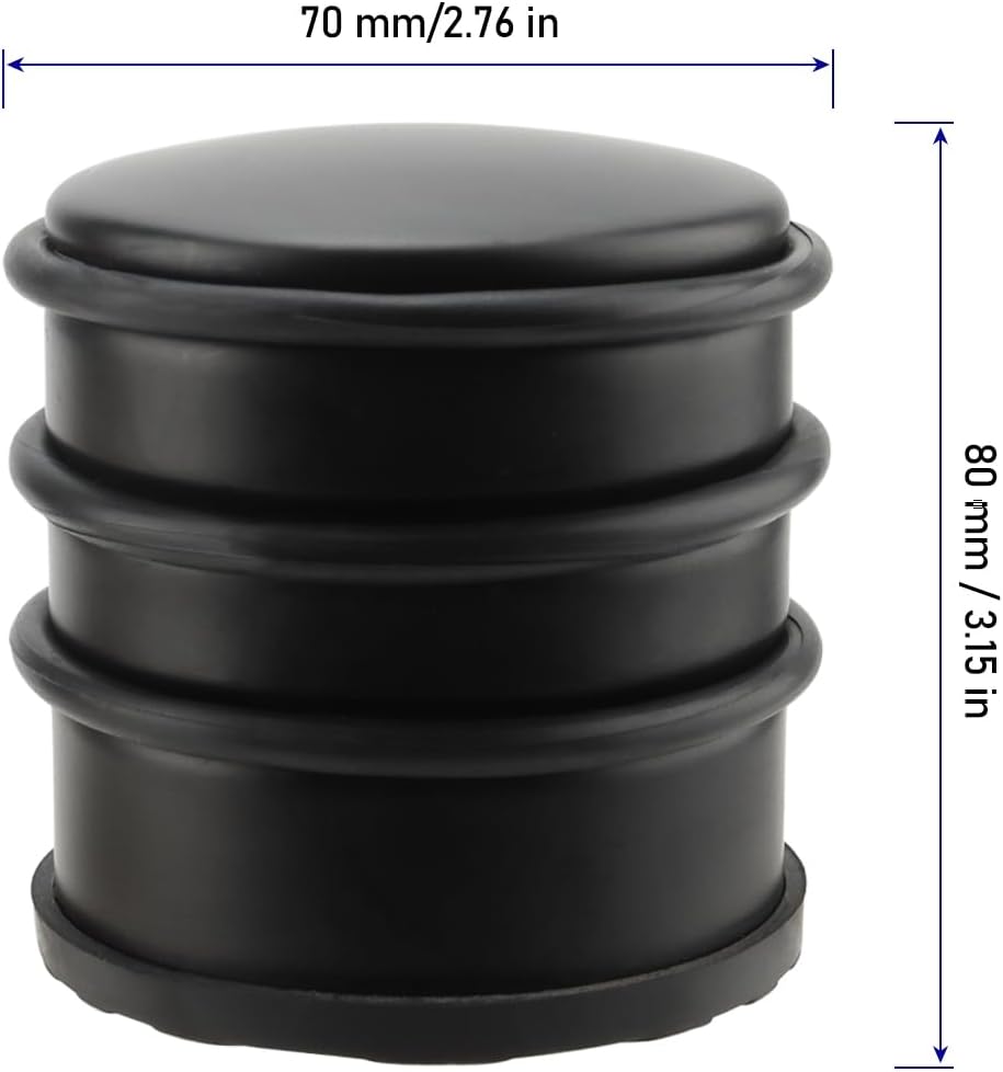 KINJOEK 4 PCS Heavy Duty No Drill Door Stopper, Stainless Steel Door Stop, Surrounded with Protective Rubber Bands Anti-Slip Door Wedge for Office, Home, Garage, Laundry Door, Black