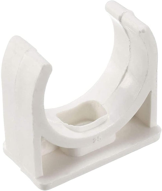 BVO 100 Pcs U-Shaped PVC Water 25mm Pipe Clamps, White, Suitable for 25mm/1inch Pipes, High Strength, Long Service Life