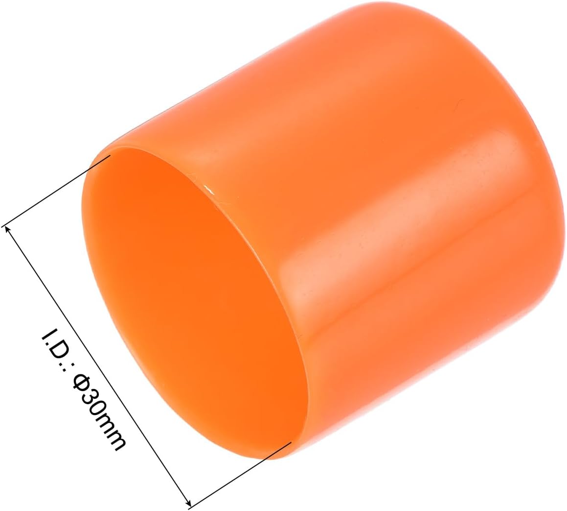 uxcell 20pcs Rubber End Caps 30mm ID Vinyl Round Tube Bolt Cap Cover Screw Thread Protectors Orange