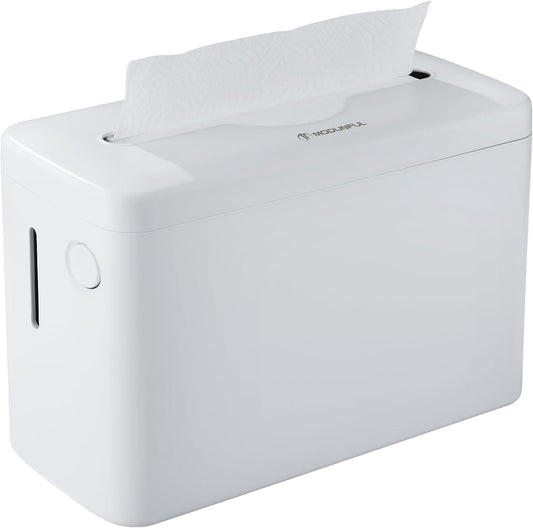 Trifold Paper Towel Dispenser Countertop, 300-Sheet Large Capacity for Multifold Paper Towel, White Heavy Duty Wide-Design