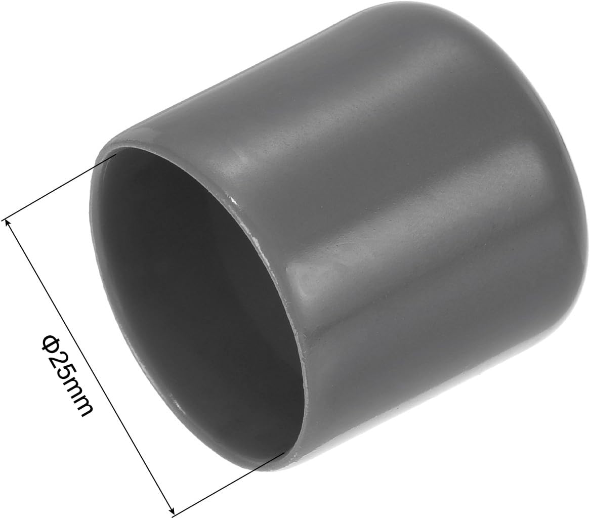 uxcell 20pcs Rubber End Caps 25mm(1") ID Vinyl PVC Round Tube Bolt Cap Cover Screw Thread Protectors Dark Grey