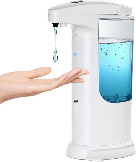 Automatic Soap Dispenser 400ml/13.5oz,Clear High Capacity Touchless with Infrared Sensor,HandsFree Soap Dispenser Seals Water-Resistant, Adjustable Liquid Dispensing