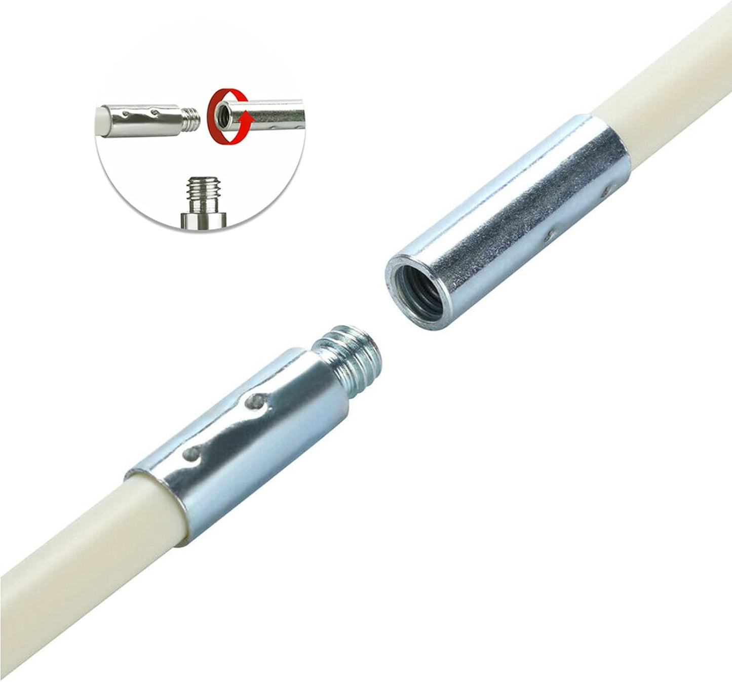 25 Feet Stove Pipe Clean Brush Extension Rods Flexible Fireplace Chimney Brush Stove Pipe Brush Rod Rotary Air Duct Dryer Vent Cleaner Rods Flue Brush Chimney Sweep Kit with Brush Head