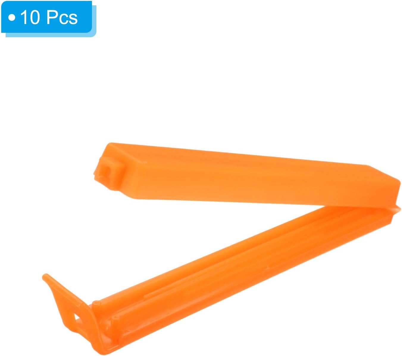 PATIKIL Sealing Clips 4.3 Inch, 10 Pack Reusable Plastic Bag Clip Clamp Sealer for Food Storage Snack Bag Home Kitchen, Orange