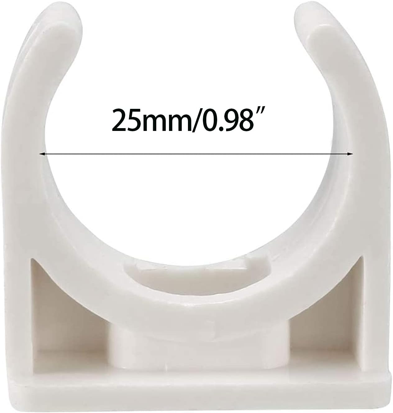 BVO 100 Pcs U-Shaped PVC Water 25mm Pipe Clamps, White, Suitable for 25mm/1inch Pipes, High Strength, Long Service Life