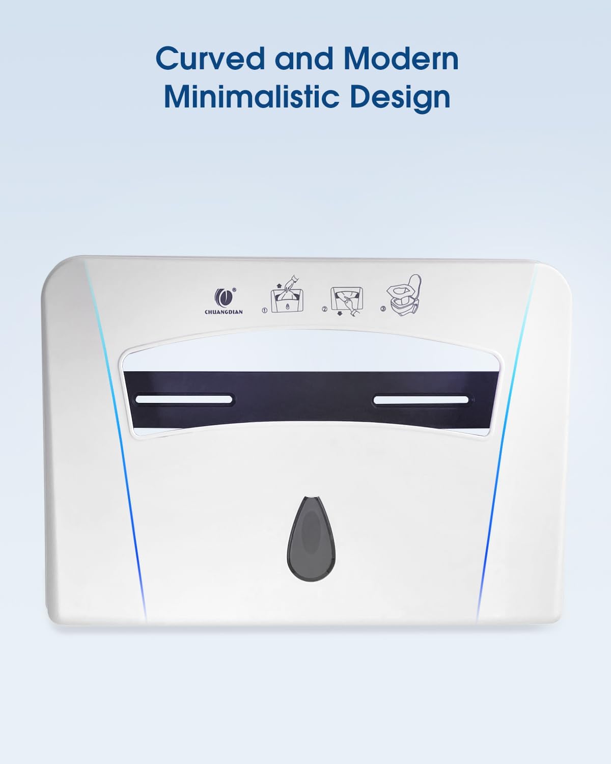 Toilet Seat Cover Dispenser (2-Pcs) Wall Mounted Compatible with Half-fold Disposable Toilet Seat Paper Liners, for Restroom/Bathroom, CHUANGDIAN, White x 2 Pcs