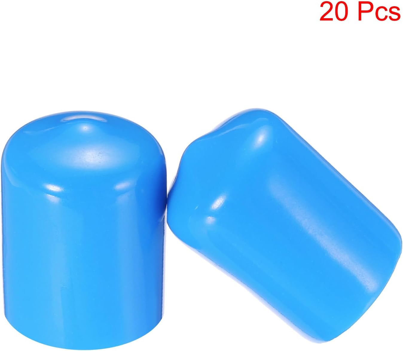 uxcell 20pcs Rubber End Caps 15mm(9/16") ID Vinyl PVC Round Tube Bolt Cap Cover Screw Thread Protectors,Light Blue