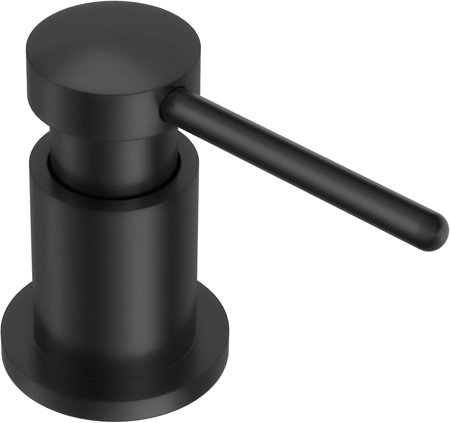 Lava Odoro Black Soap Dispenser for Kitchen Sink, Modern Brass Built in Countertop Pump Dispenser with 18 Oz Refillable Bottle, Kitchen Soap and Lotion Dispenser Spot-Free, Matte Black, KSD-21