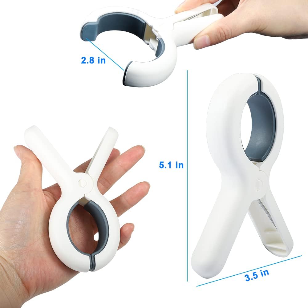 Beach Towel Clip,6 PCS Large Cloth Pins, Quilt Drying Clip, Plastic Clothespins, Strong Grip Holder to Dry Laundry on Clothesline and Hanging Rack