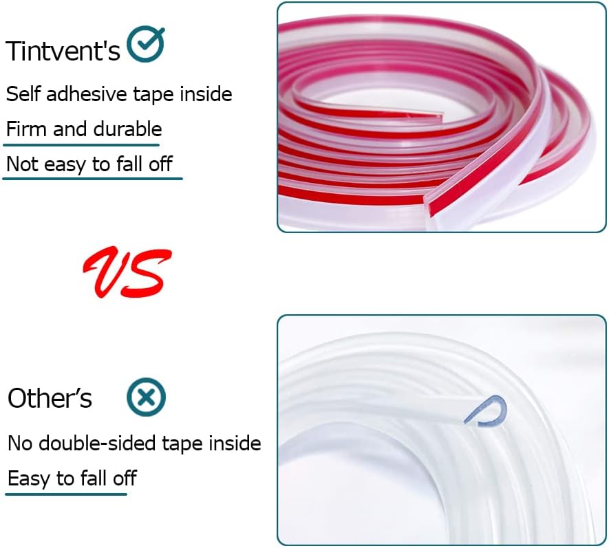 Clear Rubber Edge Trim, U Channel Rubber Seal Strip with Self-Adhesive Tape, Metal Edge Protector Fit for 0.15", 20Ft (236 in)