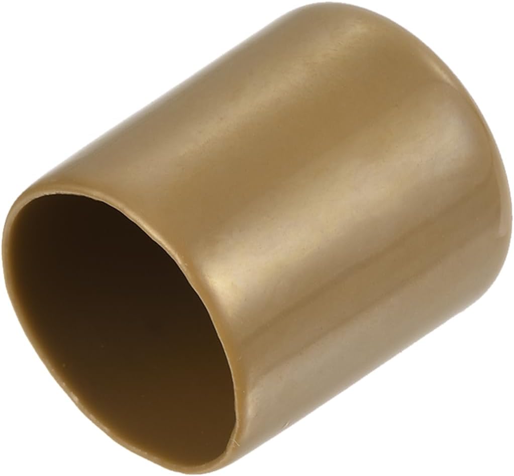 uxcell 20pcs Rubber End Caps 24mm(15/16") ID Vinyl PVC Round Tube Bolt Cap Cover Screw Thread Protectors Light Brown