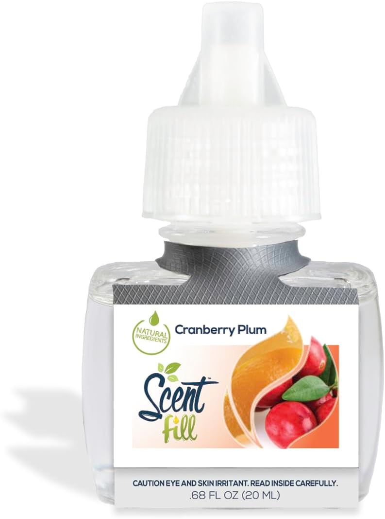 Scent Fill Cranberry Plum Plug in Air Freshener, 4 Scented Oil Refills