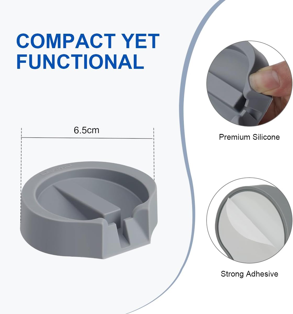 LANMU Dish Wand Holder Compatible with OXO Soap Dispensing Scrub Brush (New Version), Silicone Self-Adhesive Dishwand Caddy with Drain Spout for Quick Drying, Ideal for Kitchen Sink Counter Storage