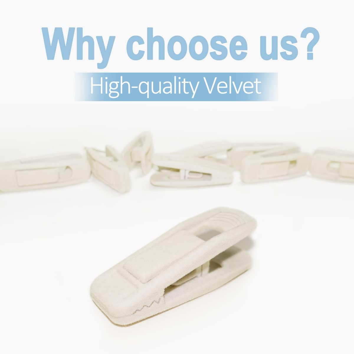 Beige Velvet Hangers (50-Pack), Non-Slip Velvet Clips for Skirts, Suits