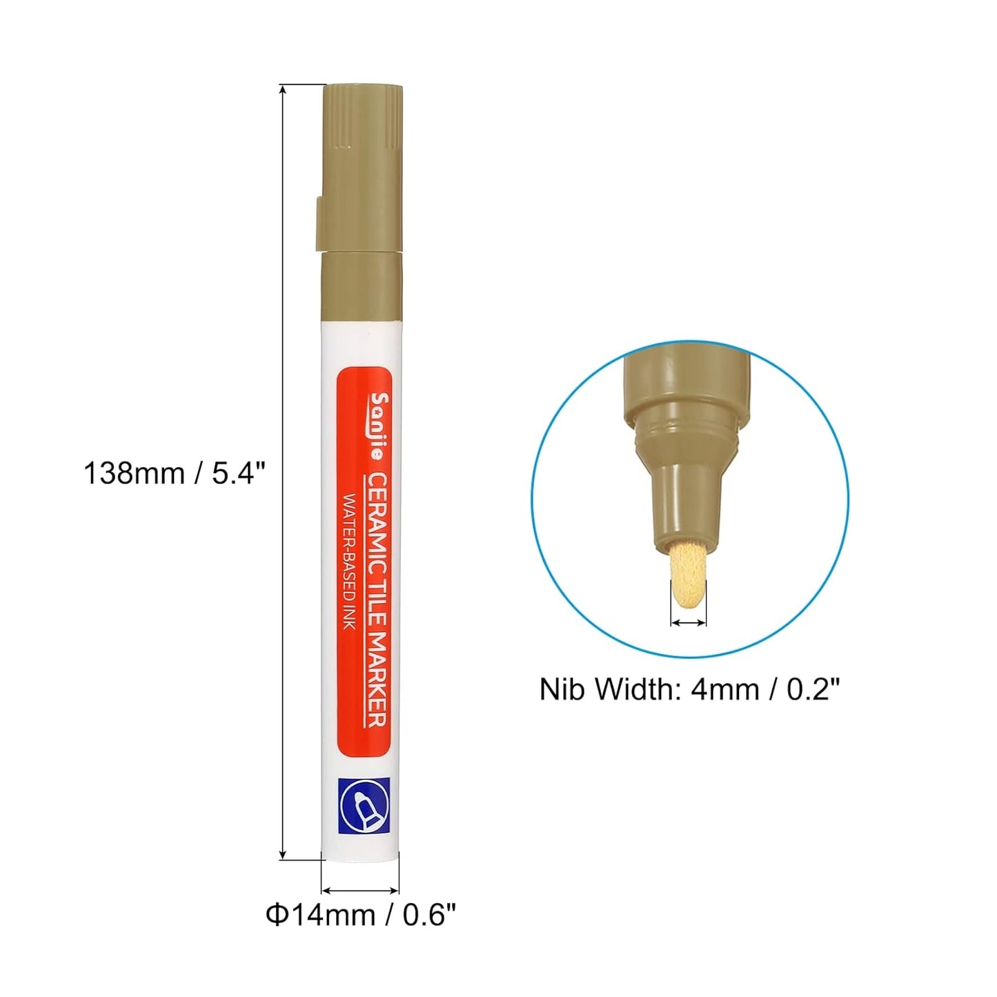 PATIKIL Grout Pen, 4 Pack Khaki Tile Marker Waterproof Grout Sealer Pen Tile Repair Pens Paint Pens for Wall Floor Bathroom Kitchen Refresh