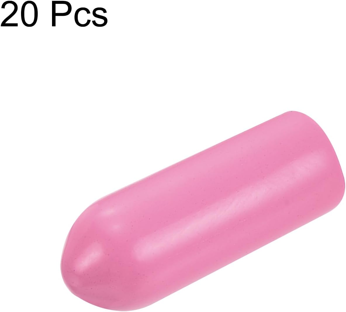 uxcell 20pcs Rubber End Caps 5mm(3/16 inch) ID Vinyl PVC Round Tube Bolt Cap Cover Screw Thread Protectors Pink
