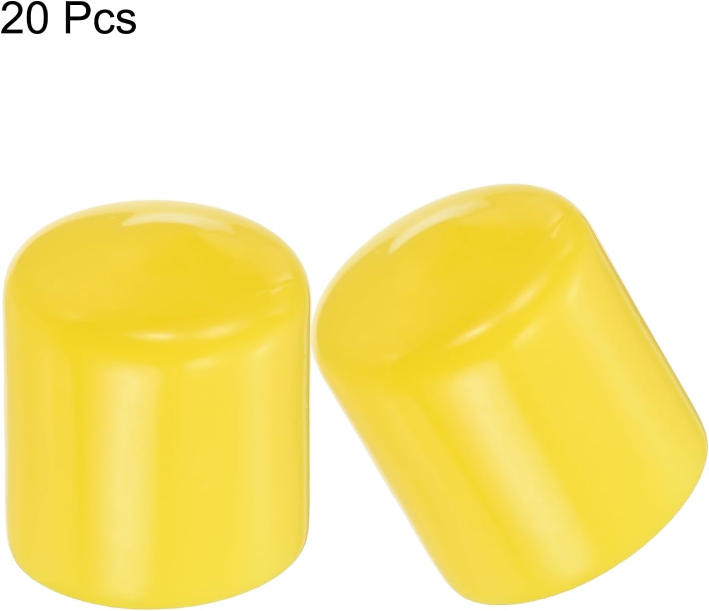uxcell 20pcs Rubber End Caps 29mm(1 1/8") ID Vinyl PVC Round Tube Bolt Cap Cover Screw Thread Protectors Yellow