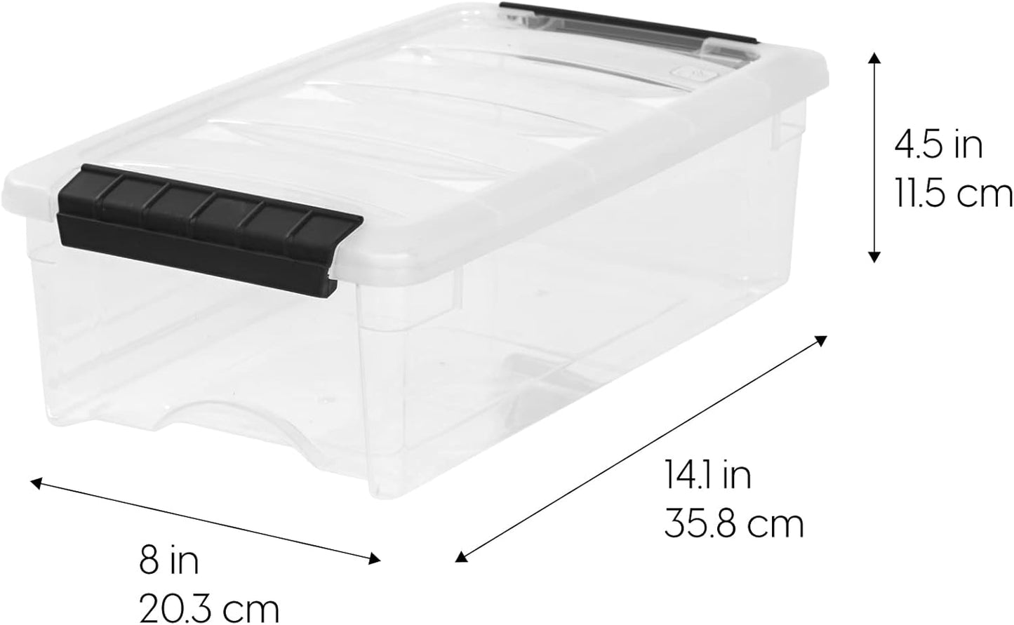 IRIS USA 6 Qt Stackable Plastic Storage Bins with Lids, 10 Pack - BPA-Free, Made in USA - Discreet Organizing Solution, Latches, Durable Nestable Containers, Secure Pull Handle - Pearl