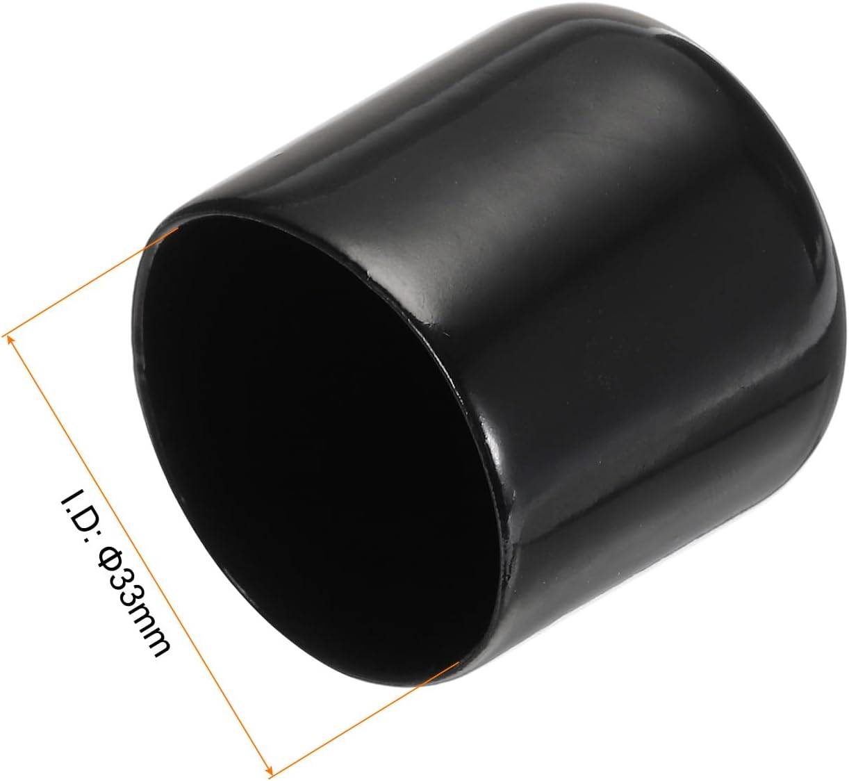 uxcell 20pcs Rubber End Caps 33mm ID Vinyl PVC Round Tube Bolt Cap Cover Screw Thread Protectors Black