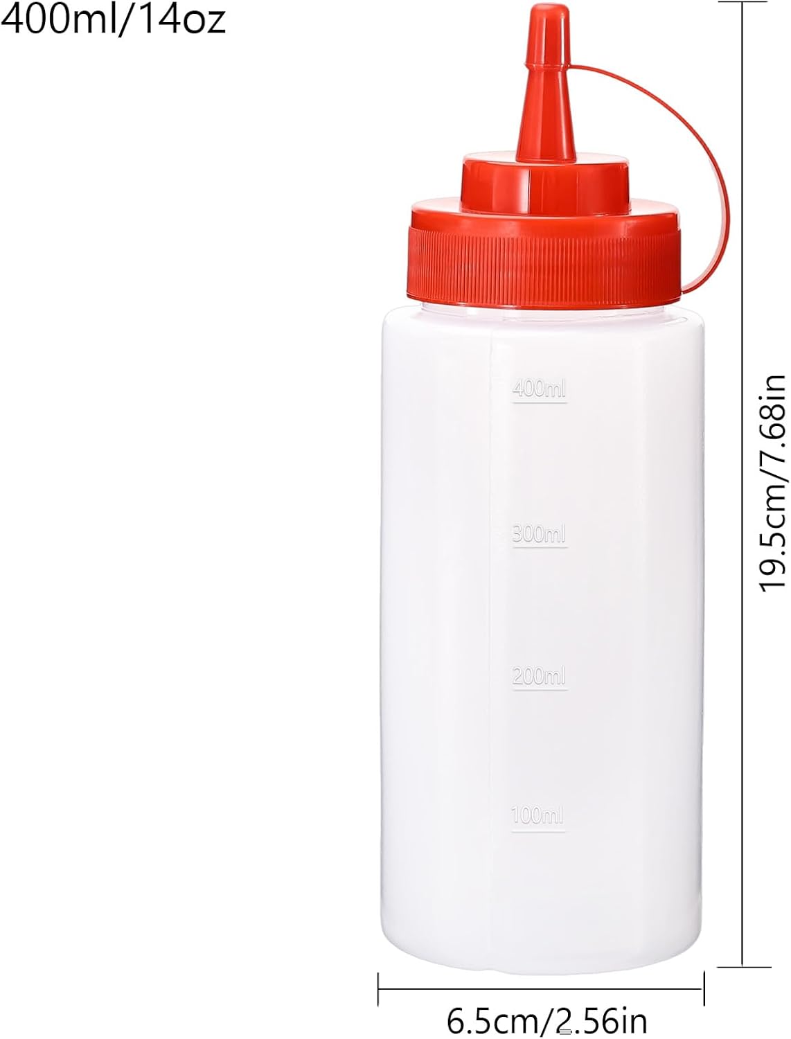 Condiment Squeeze Bottles Ketchup Dispenser, 4 Pack 16oz Squeeze Bottles for Liquids, Plastic Sauce Bottle with Cap Lid, Squirt Bottles for Sauces Liquids BBQ Dressing Pancake Art