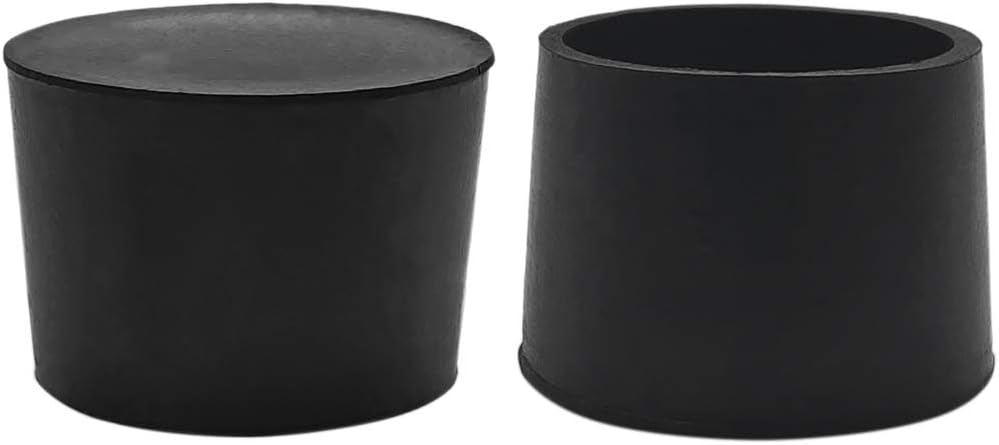 Flyshop 4 Pieces 40mm Rubber Chair Leg Caps Round, Non-Slip Protective Caps for Chair Legs, Floor Protectors, Noise Reduction, Durable Foot Covers, Black Furniture Feet Gliders