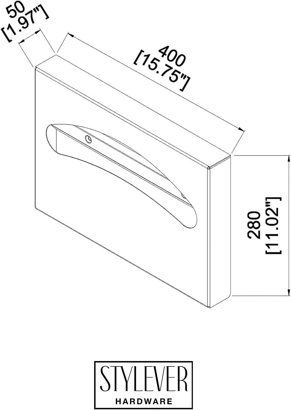 Commercial Toilet Seat Cover Dispenser - Wall Mount 304 Stainless Steel Holder - 250 Capacity for Disposable Covers - Public Restroom Bathroom Essential Fixture