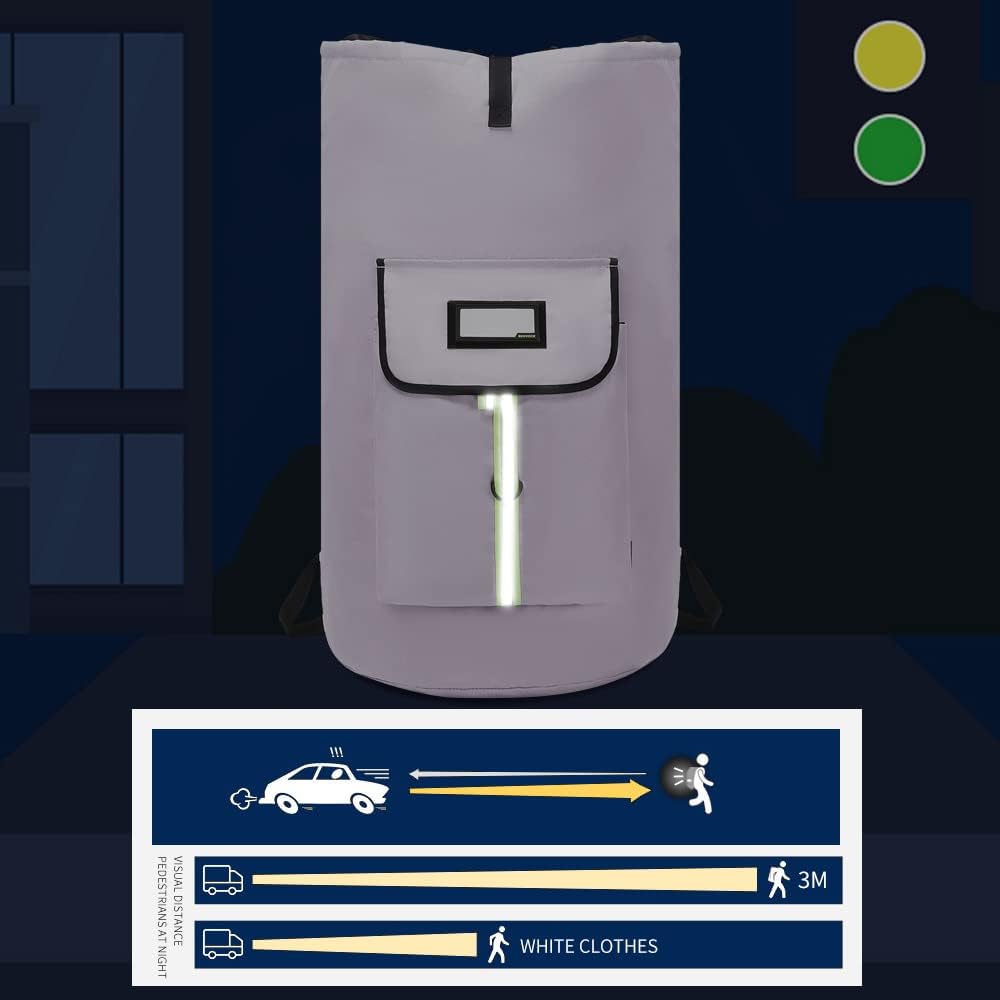 laundry bag backpack,extra-large heavy duty laundry bags,laundry backpack for college students,drawstring closure (Light purple laundry bag backpack)