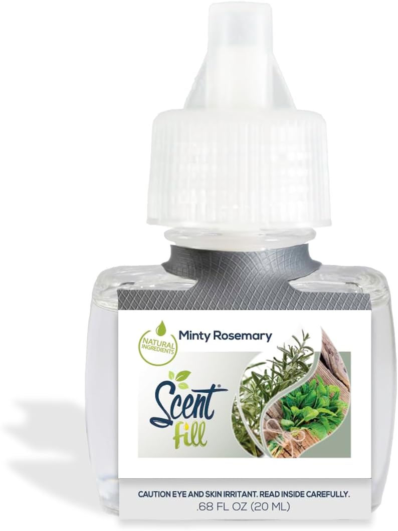 Scent Fill Minty Rosemary Plug in Air Freshener, 4 Scented Oil Refills