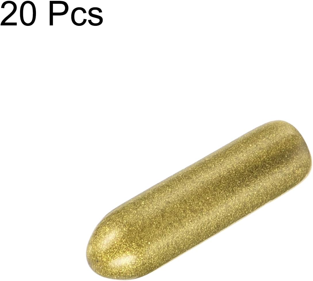 uxcell 20pcs Rubber End Caps 1/8"(3mm) ID Vinyl Round Tube Bolt Cap Cover Thread Protectors Gold