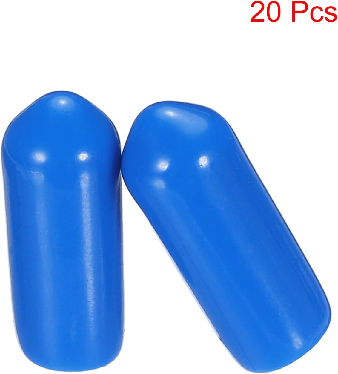 uxcell 20pcs Rubber End Caps 5.5mm ID Vinyl PVC Round Tube Bolt Cap Cover Screw Thread Protectors Blue