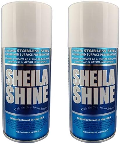 Sheila Shine 2 x 10 Oz. Stainless Steel Cleaner and Polish Aerosol Spray, Protect Household Kitchen Surface, Removes Grease, Fingerprint & Watermark, Polish & Leaves a Streak Free Shine for Appliances