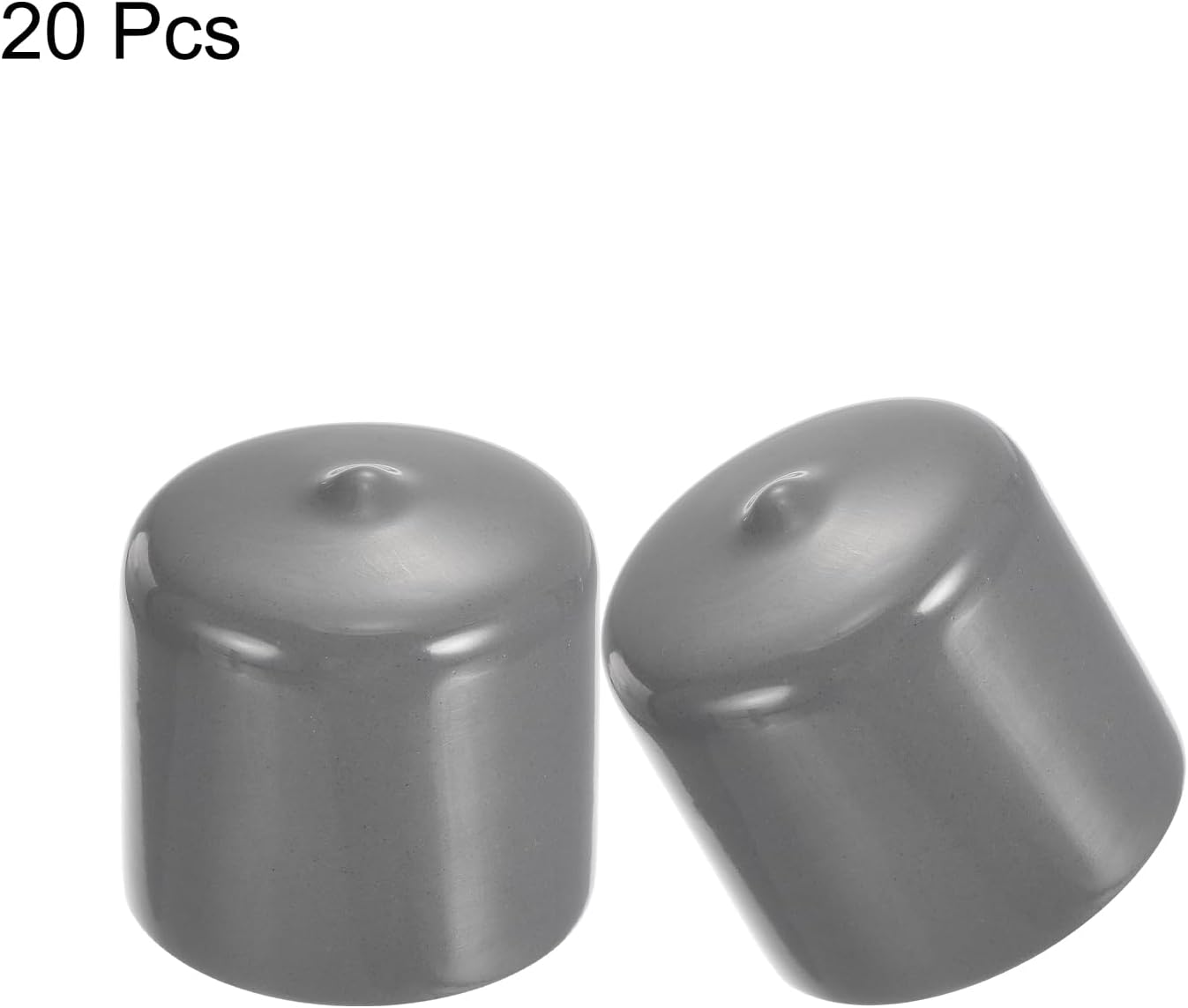 uxcell 20pcs Rubber End Caps 33mm ID Vinyl Cap Cover Screw Protectors Dark Grey