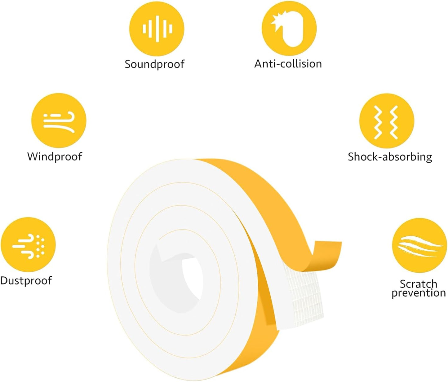 Weather Stripping Door Seal Strip, Adhesive Foam Insulation Tape for Doors and Windows, Closed Cell Weather Stripping for Door Frame, SoundProof Weatherproof Dustproof(2 in x 1 in x 6.5Ft