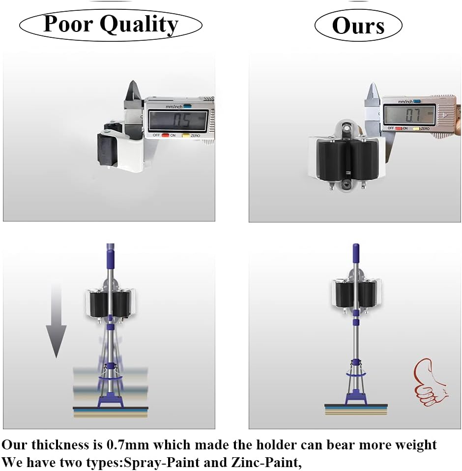 3-H Broom Hanger,Mop Holder Wall Mount 50 Pack, Broom Holder Wall Mount for Hanging and Organizing Shovel,Rake,Brush,Yard Tools in Kitchen,Laundry Room,Bathroom,House(Black)