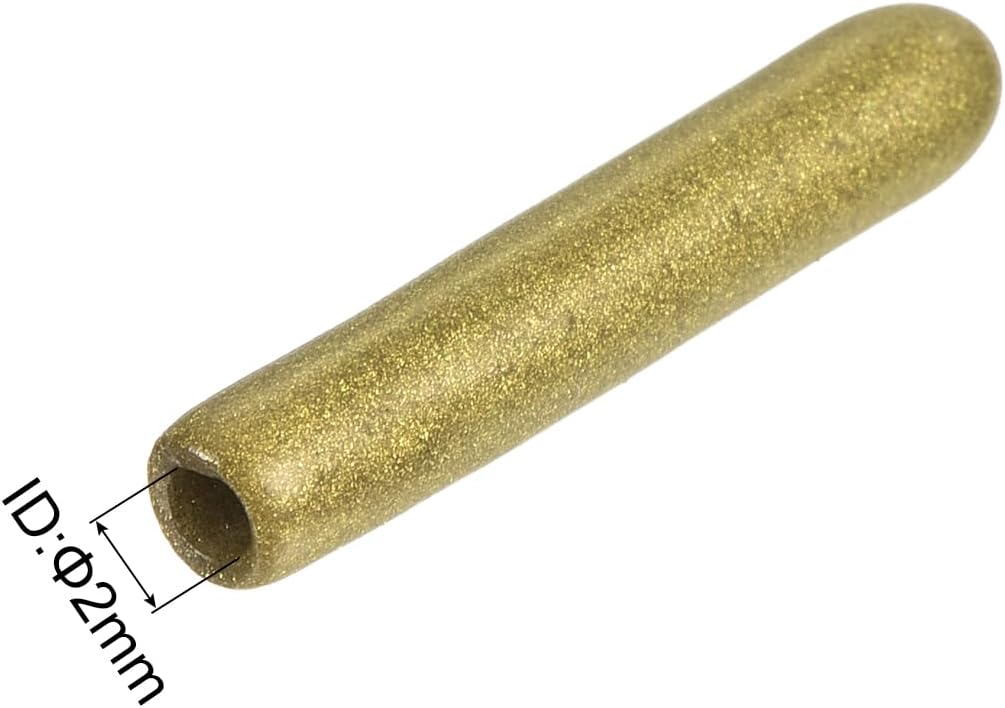 uxcell 20pcs Rubber End Caps 2mm ID Vinyl Round Tube Bolt Cap Cover Thread Protectors Gold
